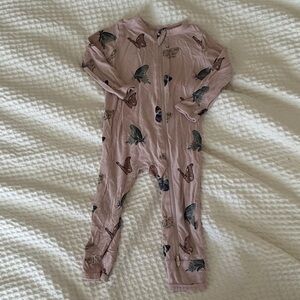 Kyte BABY Dusty Pink Butterfly Footie Pajamas